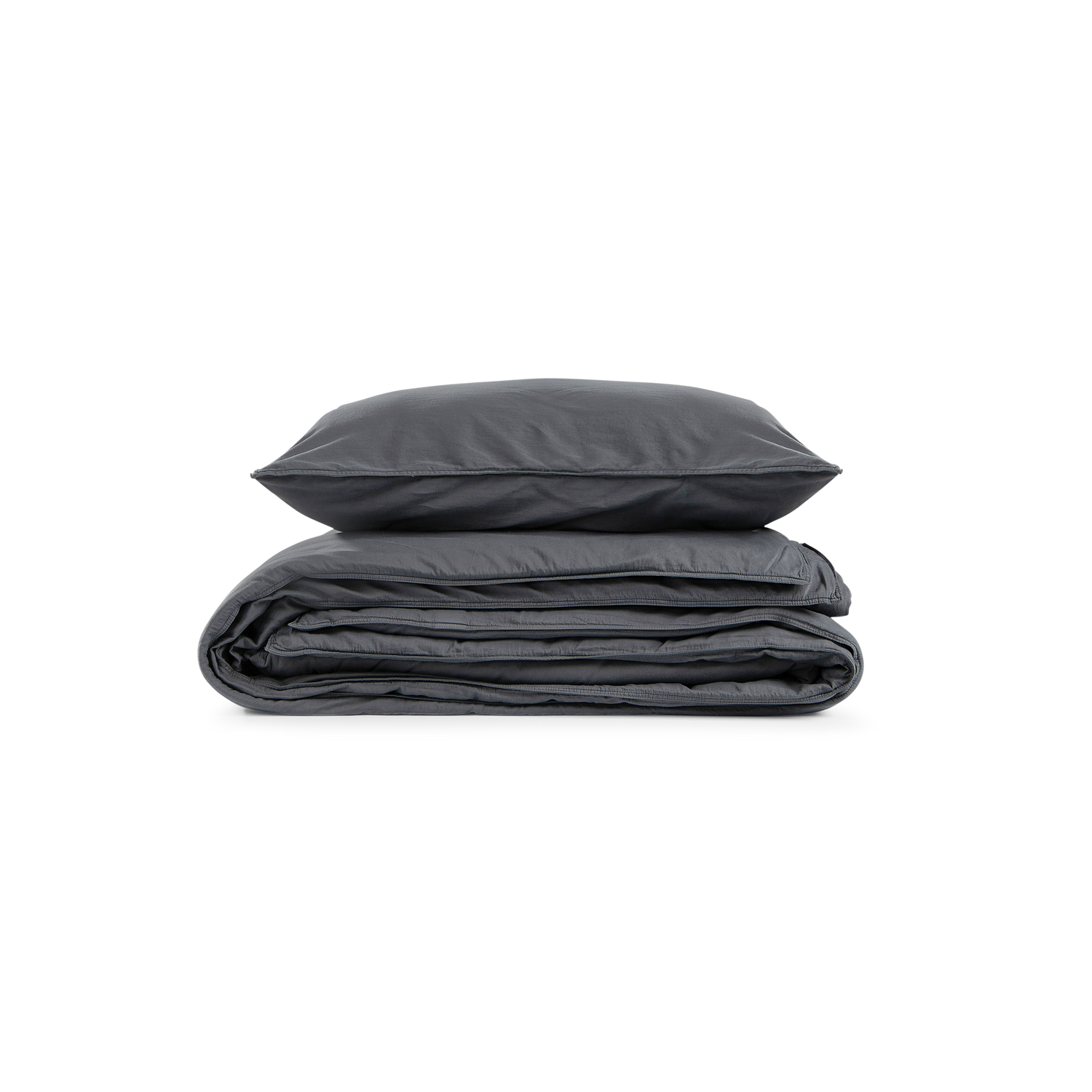 Van Morgen Overtrekset katoen satijn anthracite grey 200 x 220 cm