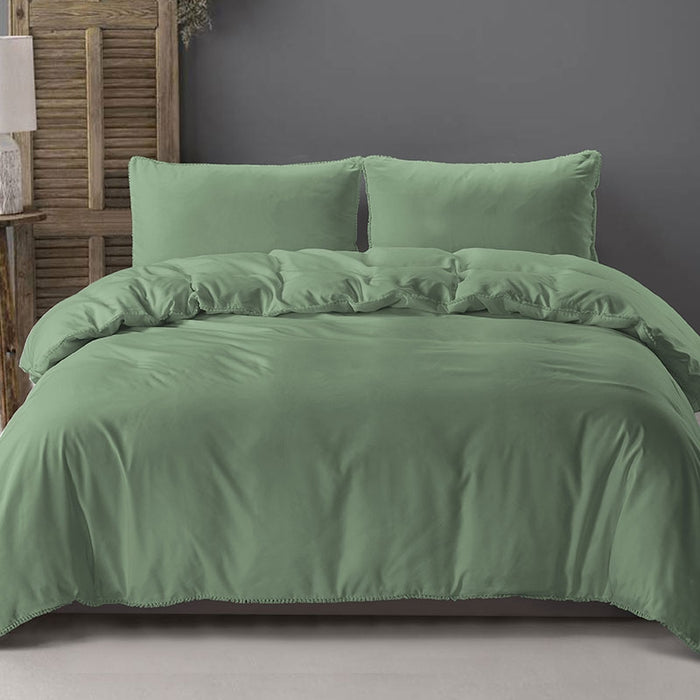 Zensation Dekbedovertrek Ball Fringe Green-240x200|220