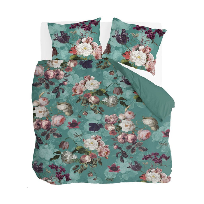 Byrklund - Dekbedovertrek Flowers United - 200x220 - Turquoise