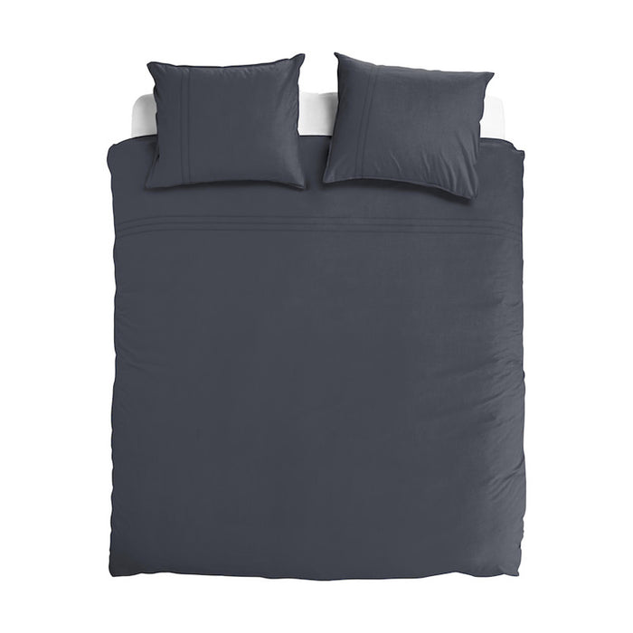 Egyptisch Katoen effen - Antraciet Maat: 1-persoons (140 x 200|220 cm)