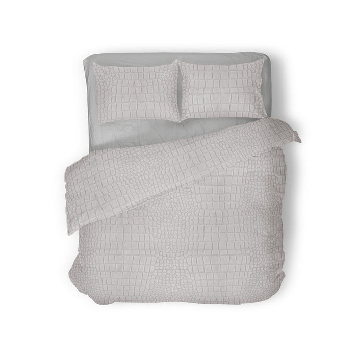 Elegance Dekbedovertrek Micro Mink Crocodile - silver grey