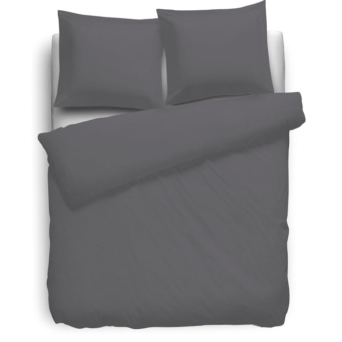 Eleganzzz Dekbedovertrek Flanel Uni antraciet