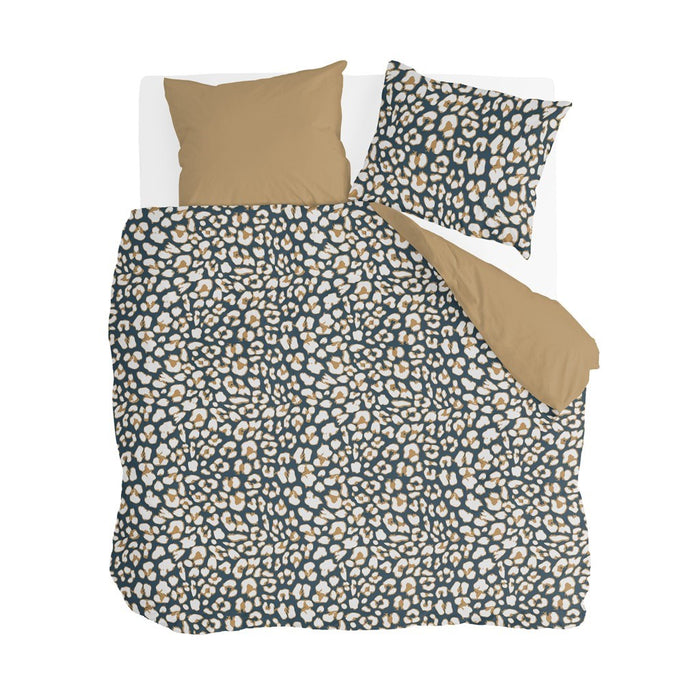 Byrklund - Dekbedovertrek Lazy Leopard - 240x220 - Okergeel