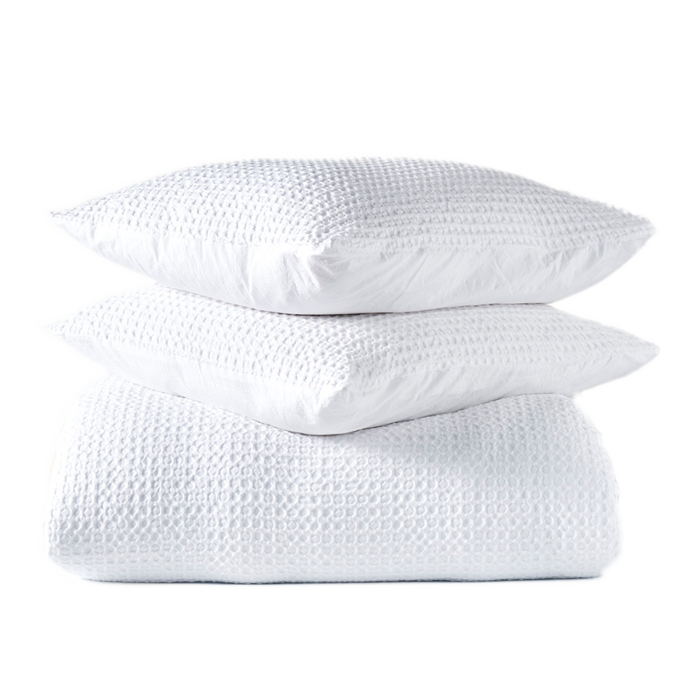 Van Morgen Overtrekset percal katoen white woven 140 x 220 cm