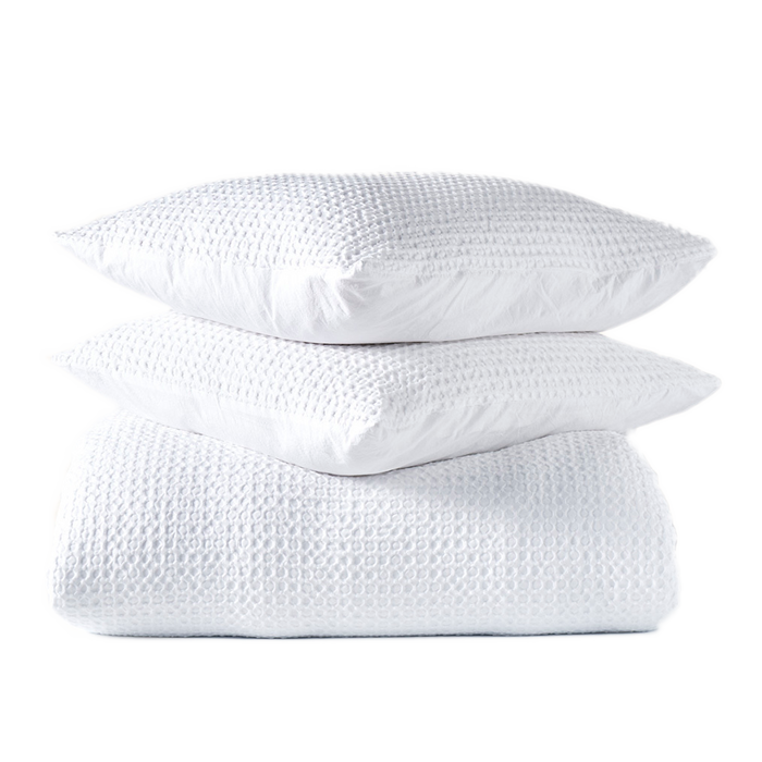 Van Morgen Overtrekset percal katoen white woven 140 x 220 cm