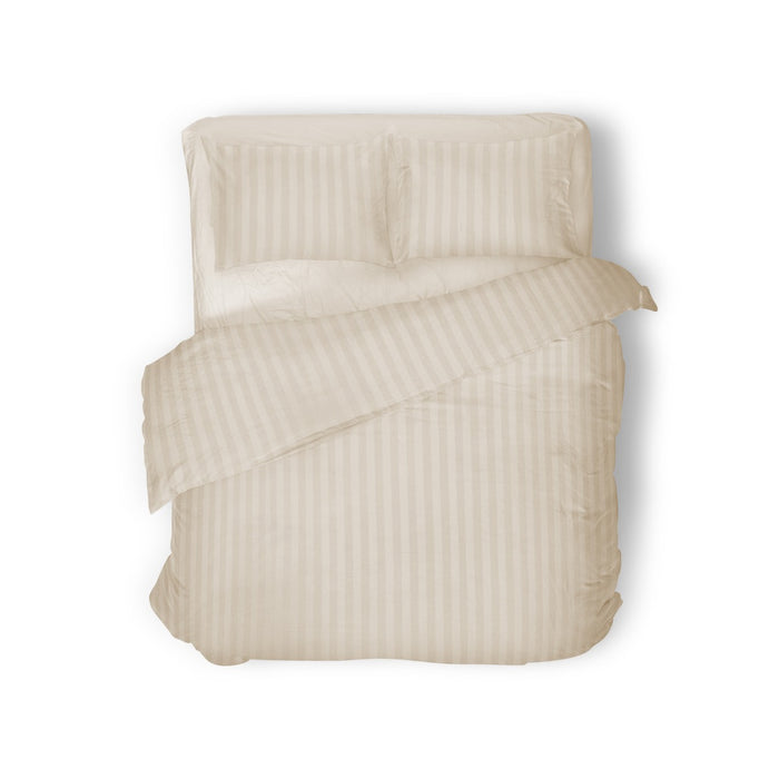 Elegance Dekbedovertrek Hotel Kwaliteit Satijn Streep ivoor