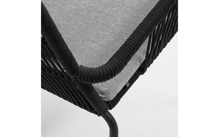 Kave Home - Samanta stoel in zwart touw en gegalvaniseerde stalen