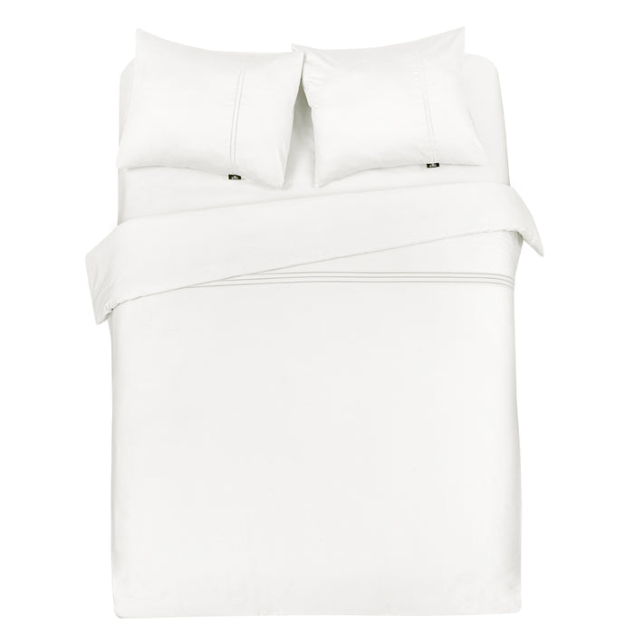 Luxe dekbedovertrek King - 300 TC topkwaliteit - 200x200|220 - wit