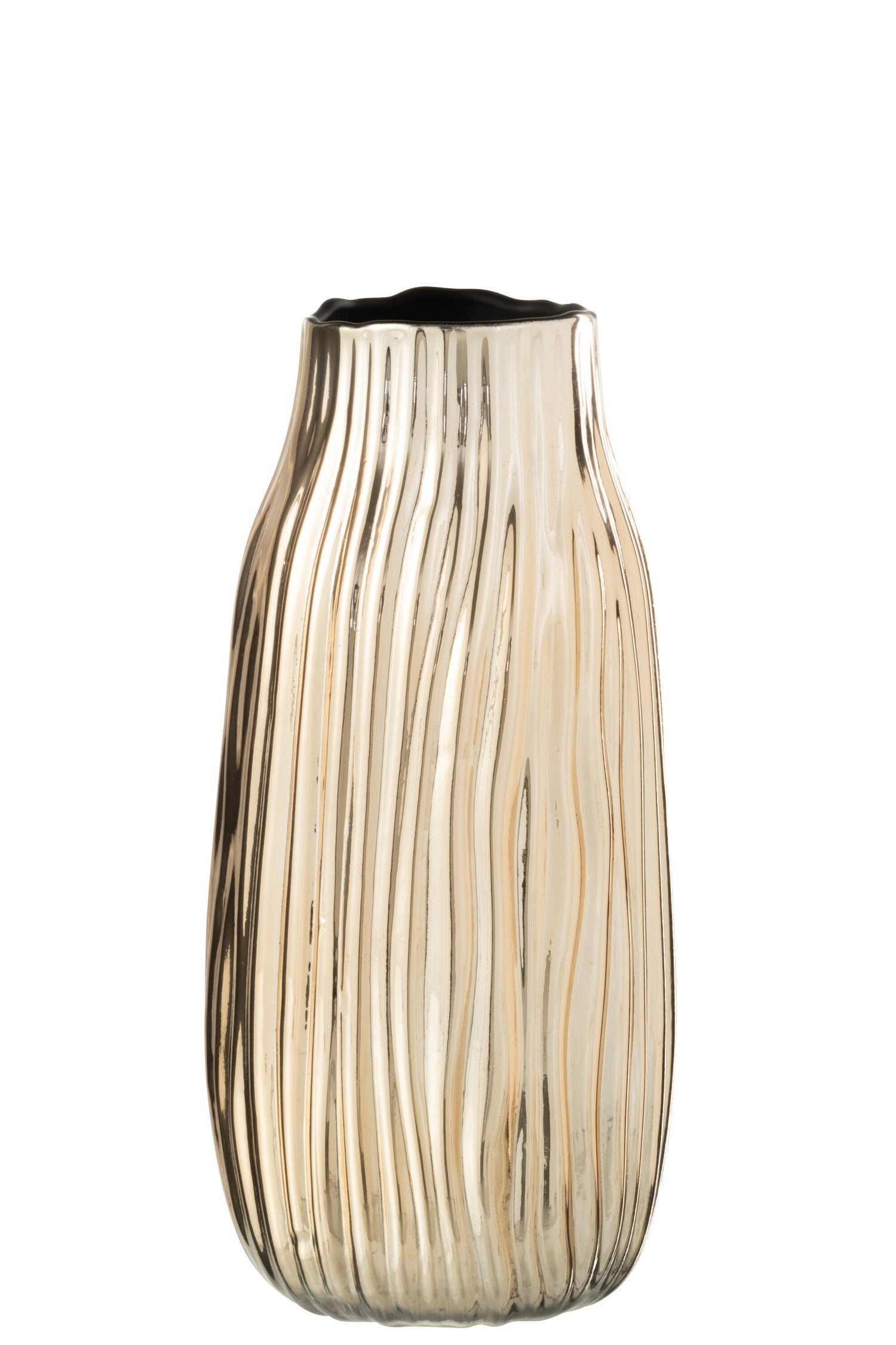 J-Line vaas Inkepingen - glas - goud - medium