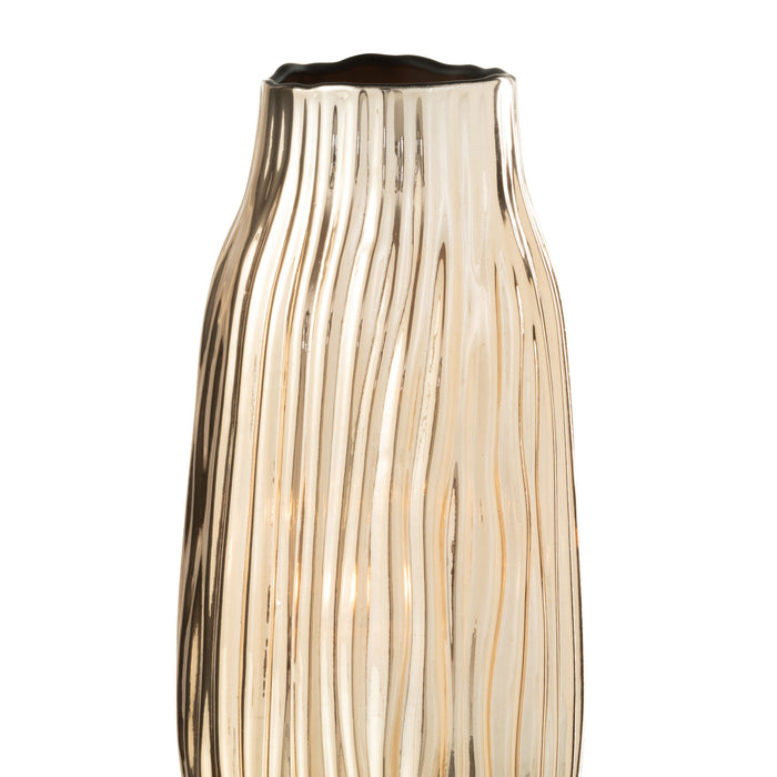 J-Line vaas Inkepingen - glas - goud - medium