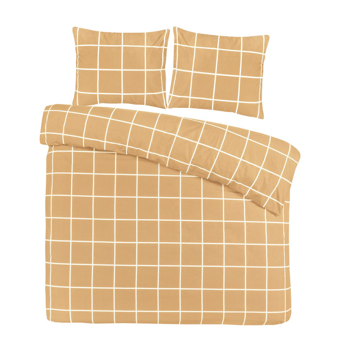 Dekbedovertrek Day Dream Katoen Big Check - beige