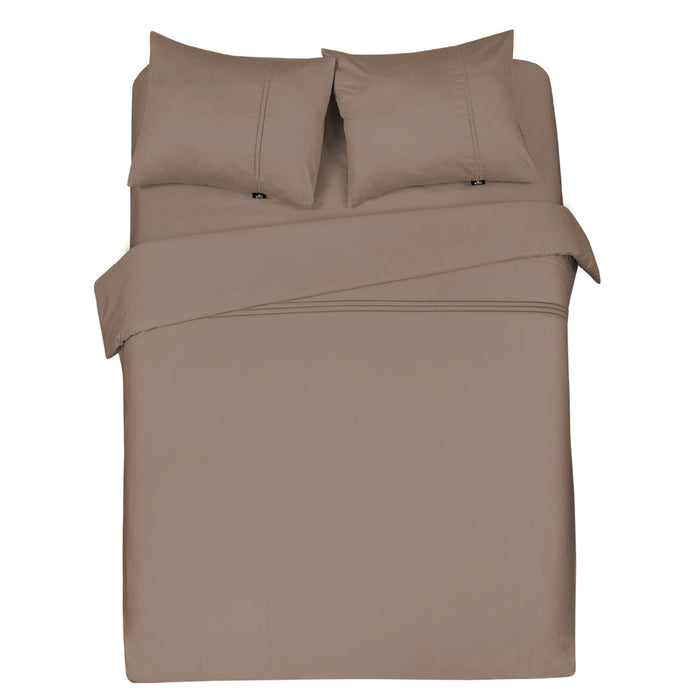 Luxe dekbedovertrek King - 300 TC topkwaliteit - 240x200|220 - taupe
