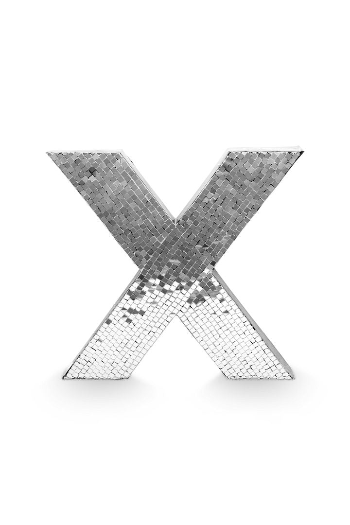vtwonen Metal X - Kerstdecoratie - Zilver - 35,5x4,5x33,5cm