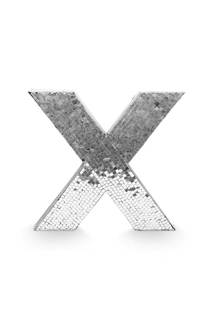 vtwonen Metal X - Kerstdecoratie - Zilver - 35,5x4,5x33,5cm