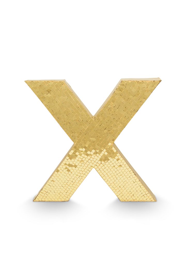 vtwonen Metal X - Kerstdecoratie - Goud - 35,5x4,5x33,5cm