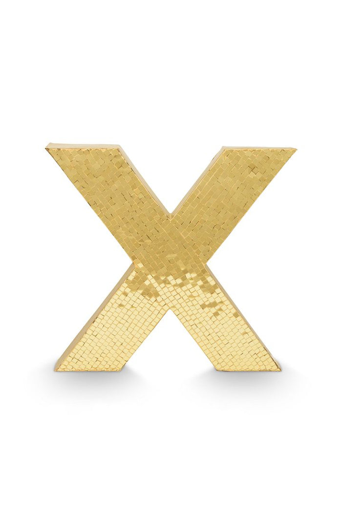 vtwonen Metal X - Kerstdecoratie - Goud - 35,5x4,5x33,5cm