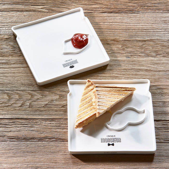 Riviera Maison Borden set wit, bord- Croque Madame & Monsieur 2 stuks