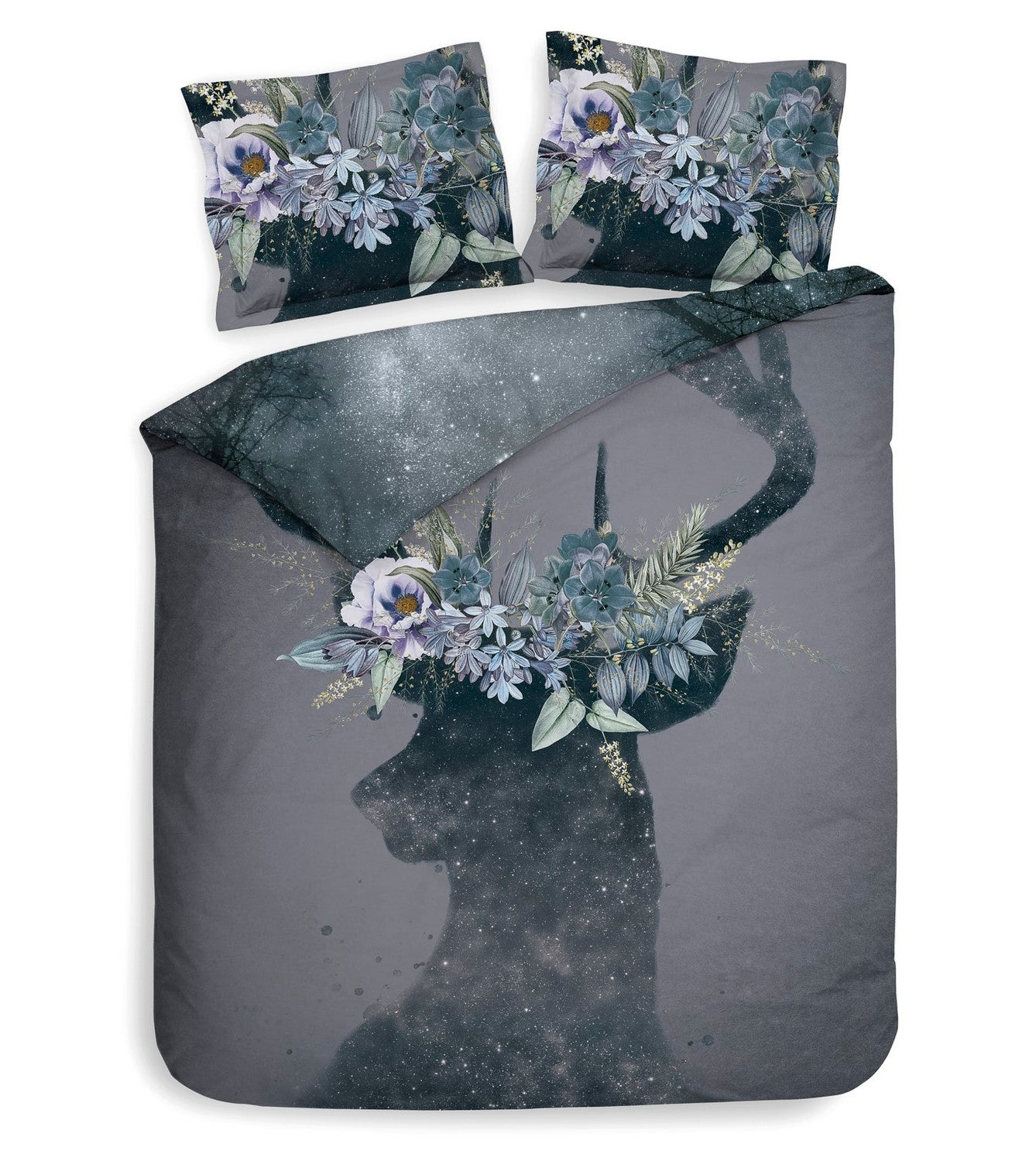 Heckett Lane Dekbedovertrek Katoen Satijn Myrthe - dark grey