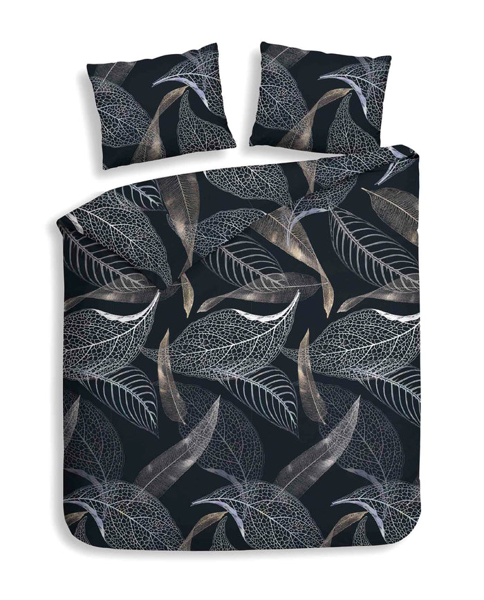 Heckett Lane Dekbedovertrek Flanel Liba - oil black