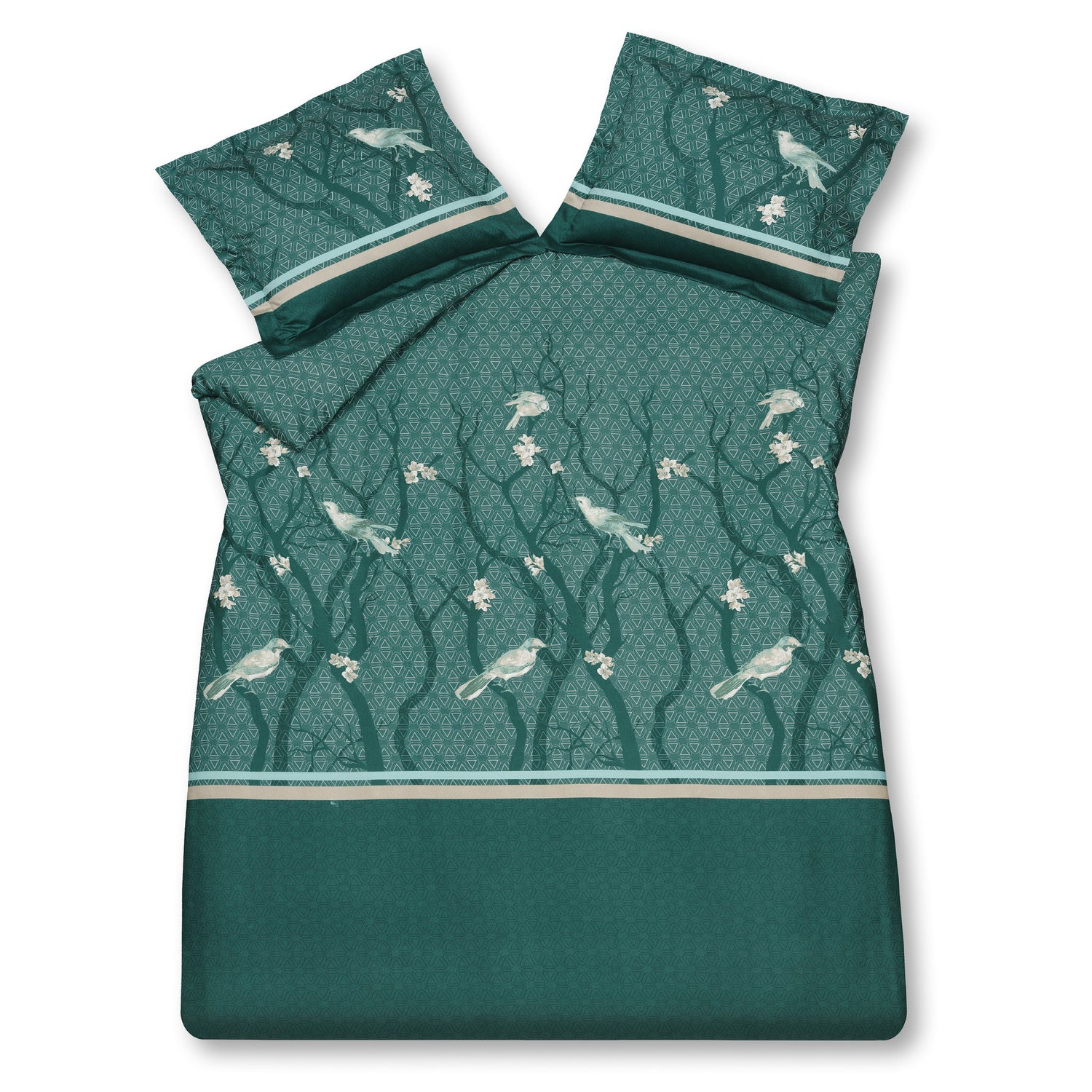 Vandyck Dekbedovertrek SMALL BIRDS Mint Green 240x220 cm