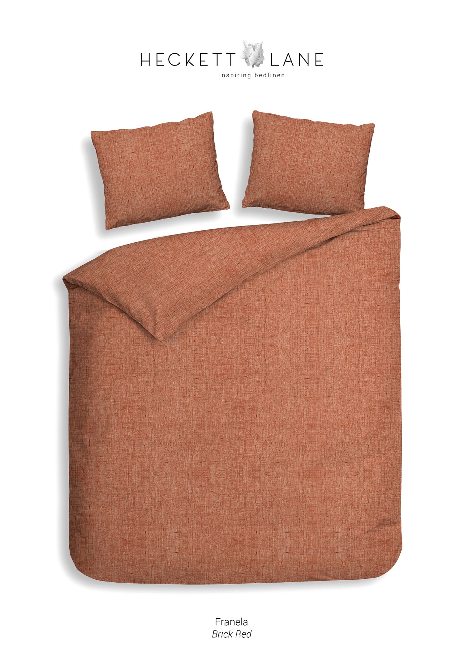 Heckett Lane Dekbedovertrek Flanel Franela - brick red