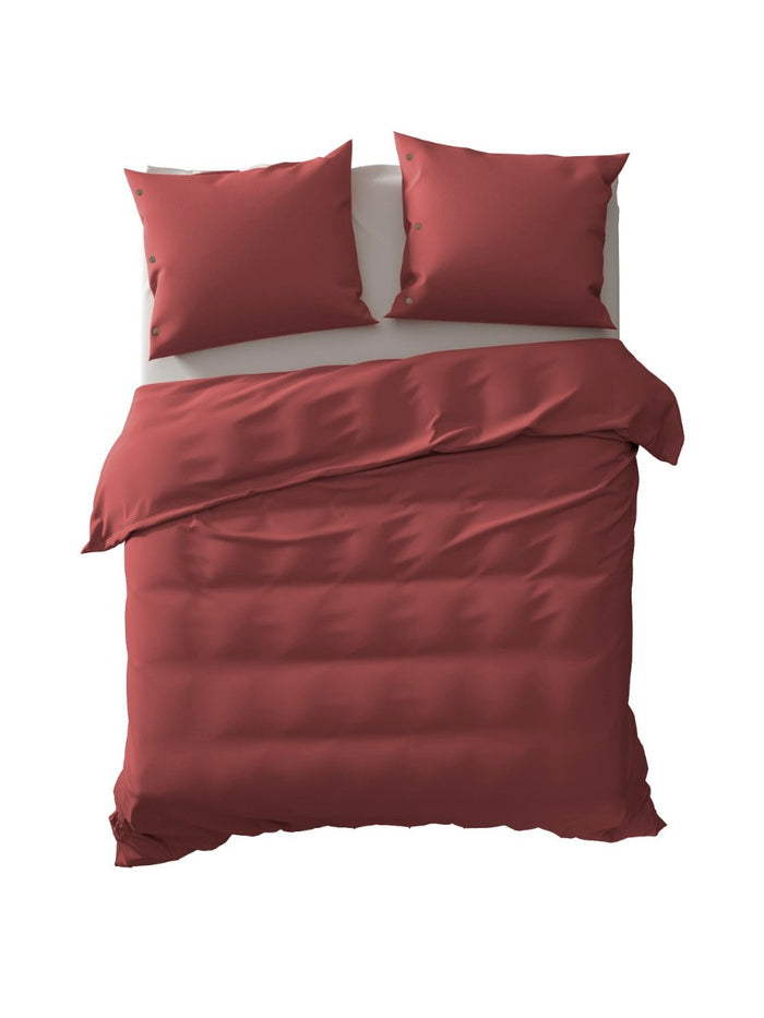 Yellow Dekbedovertrek Percale spicy red