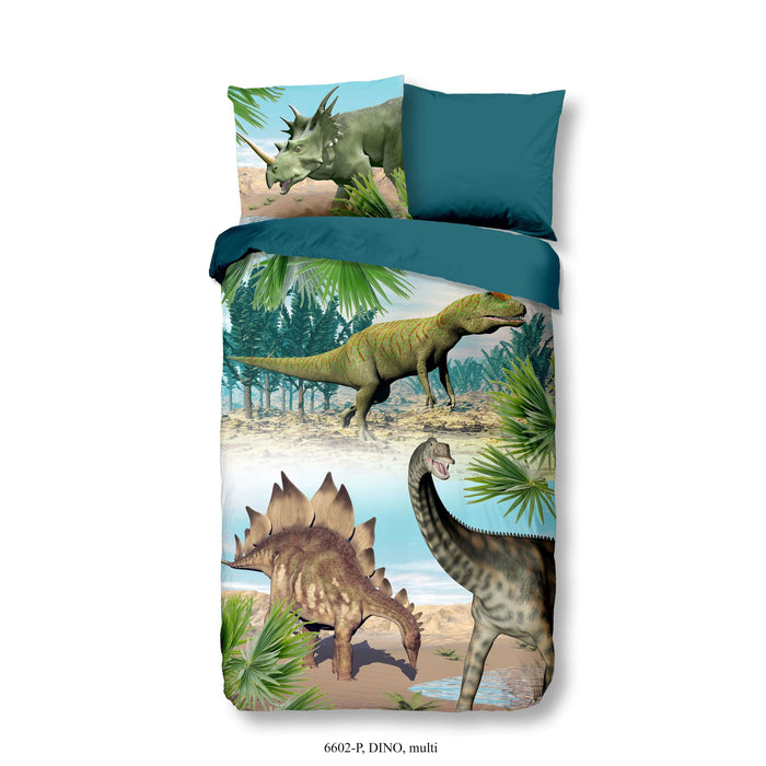 Good Morning Dekbedovertrek Katoen Dino multi