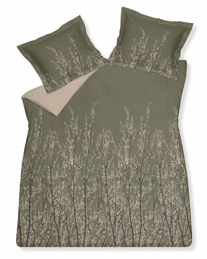 Vandyck MAZE dekbedovertrek 240x220 cm Olive-113 (satijnkatoen)