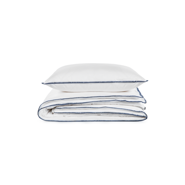 Van Morgen Overtrekset percal katoen blue stitches 260 x 220 cm