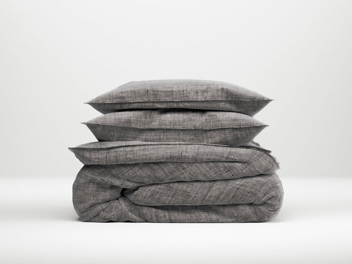 Zo Home Dekbedovertrek Katoen Lino Linnen Look dark grey