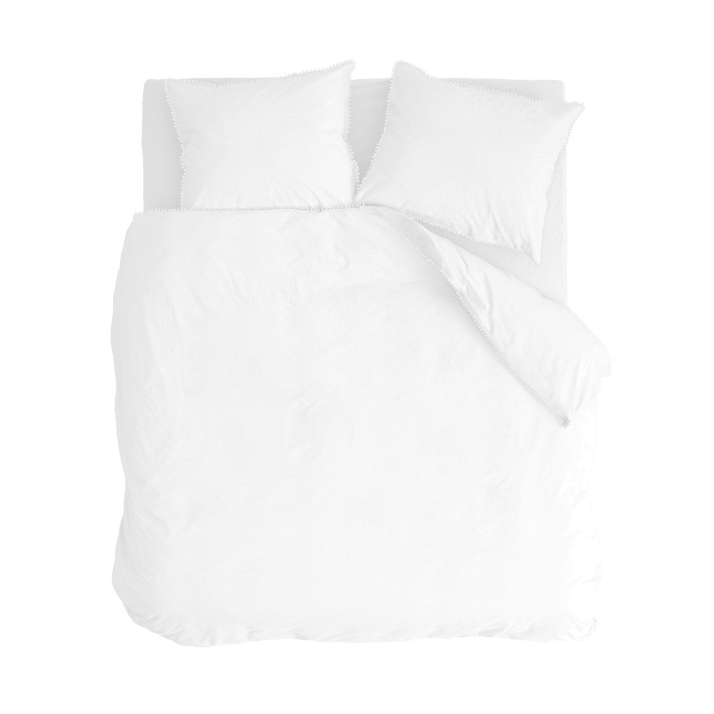 Walra - Dekbedovertrek Pretty Pom Pom - 240x220 - Wit