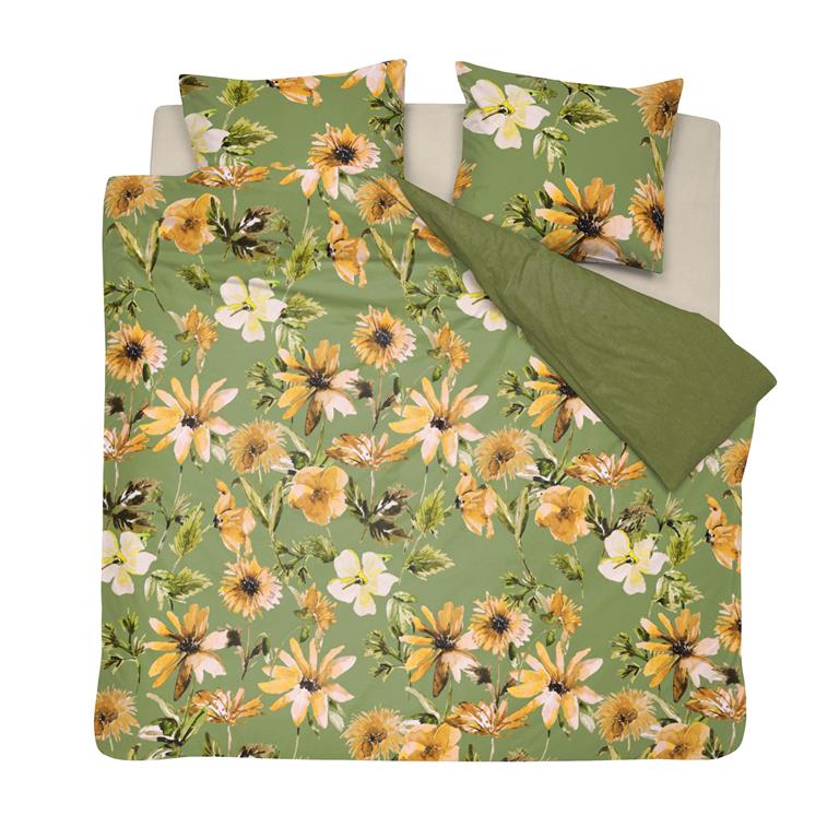 Cinderella Cleo Dekbedovertrek 200 x 200|220 cm - Olijfgroen