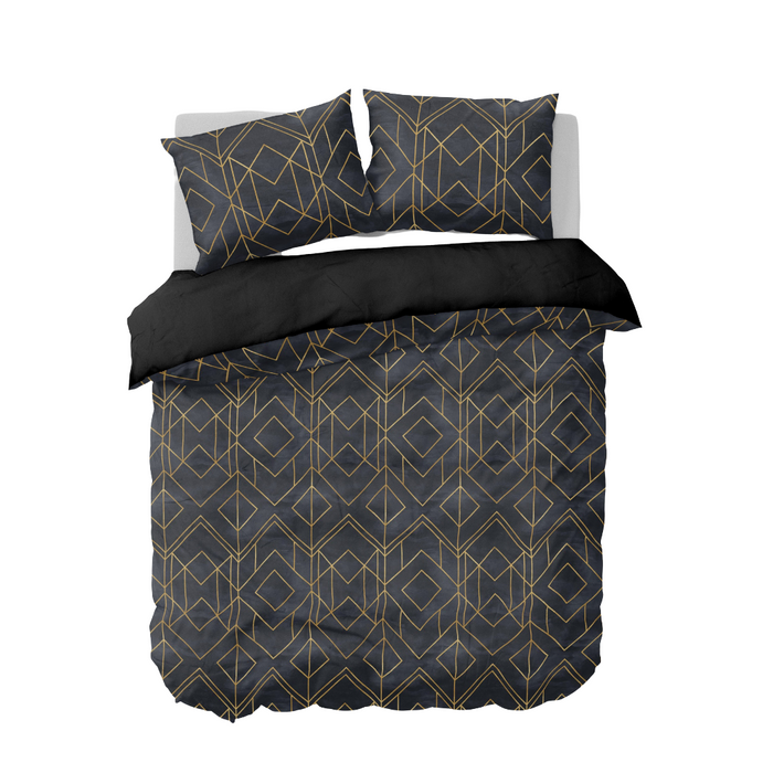 Y-NOT Roy Donders Art Deco Black Gold Dekbedovertrek 240 x 240 cm