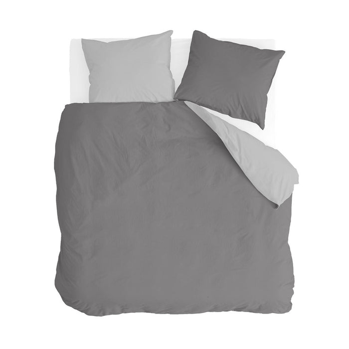 Byrklund - Dekbedovertrek Side Way - 240x220 - Antraciet | Licht Grijs