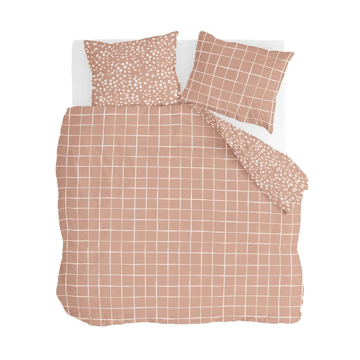 Walra - Dekbedovertrek Remade Dots & Squares - 200x220 - Terra