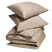 Yumeko overtrekset katoen satijn warm taupe 240x220 + 2|60x70