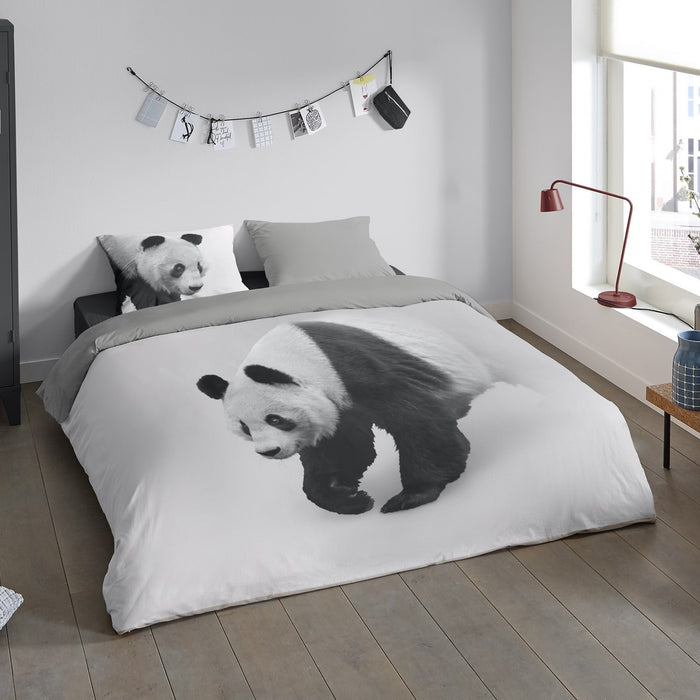 Pure Dekbedovertrek Micropercal Panda - grey