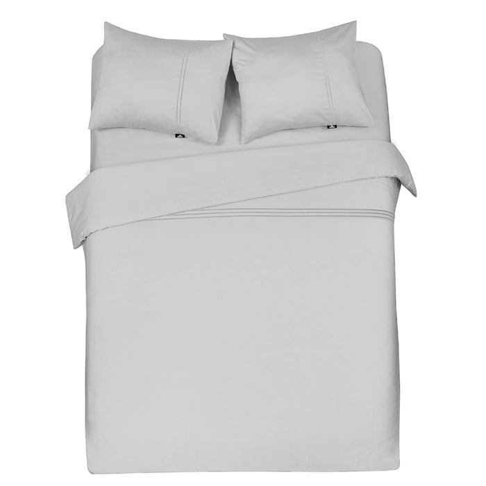 Luxe dekbedovertrek King - 300 TC topkwaliteit - 240x200|220 - l.grijs