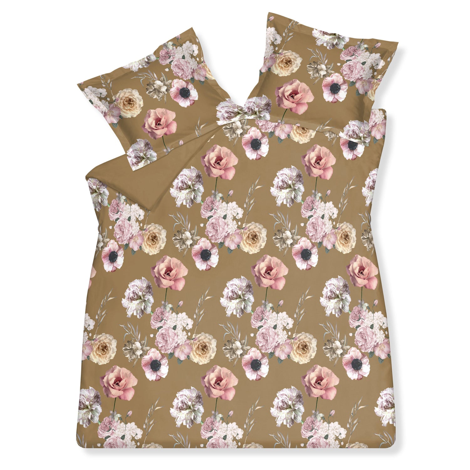 Vandyck Dekbedovertrek FOLIAGE Sandy Gold 200x220 cm (satijnkatoen)