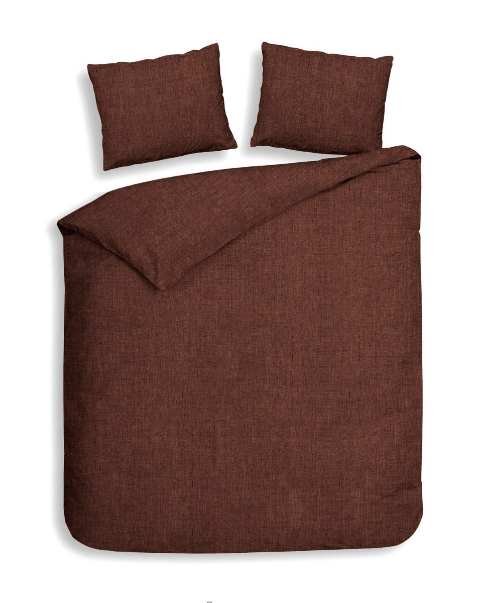 Heckett Lane Dekbedovertrek Flanel Franela - brandy brown