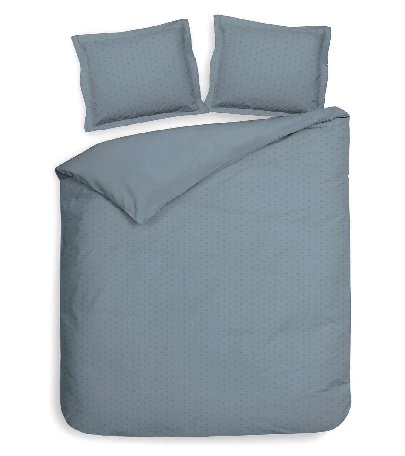 Heckett Lane Dekbedovertrek Katoen Satijn Punto - colonial blue