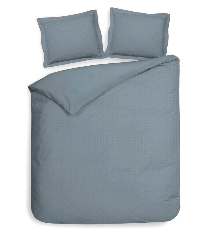 Heckett Lane Dekbedovertrek Katoen Satijn Punto - colonial blue