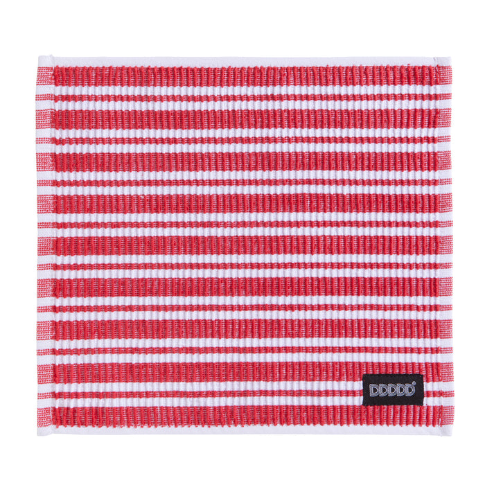 DDDDD vaatdoek Basic Clean - 30x30cm - Rood gestreept - 4 stuks