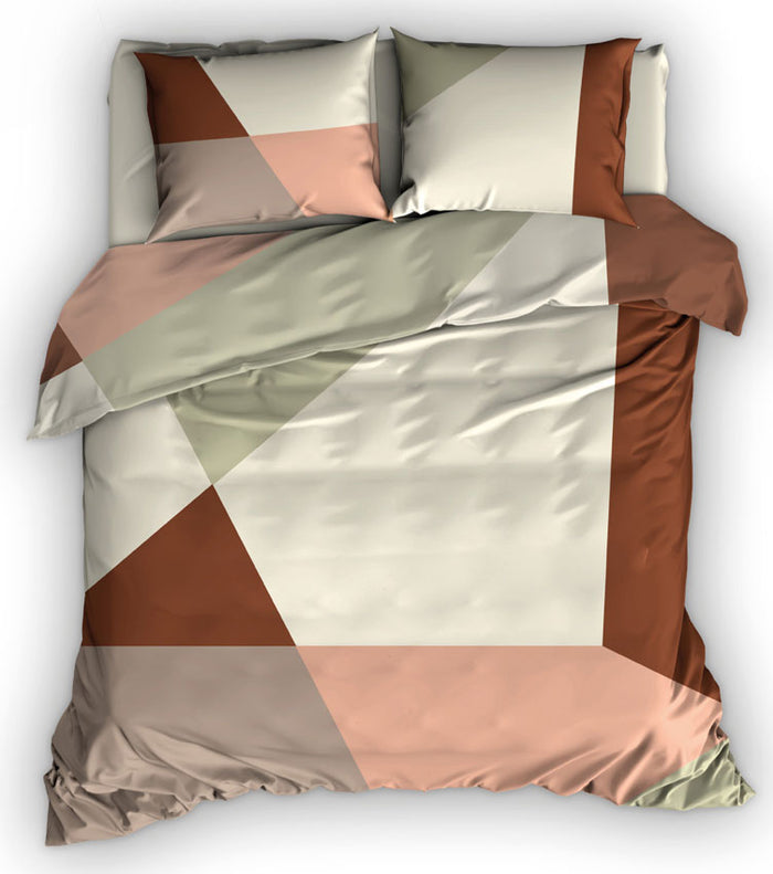 Satin d'Or dekbedovertrek Square Beige Koper-240x200|220