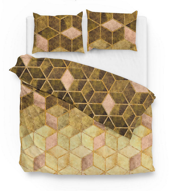 Zo Home Dekbedovertrek Katoen Castaneda - gold