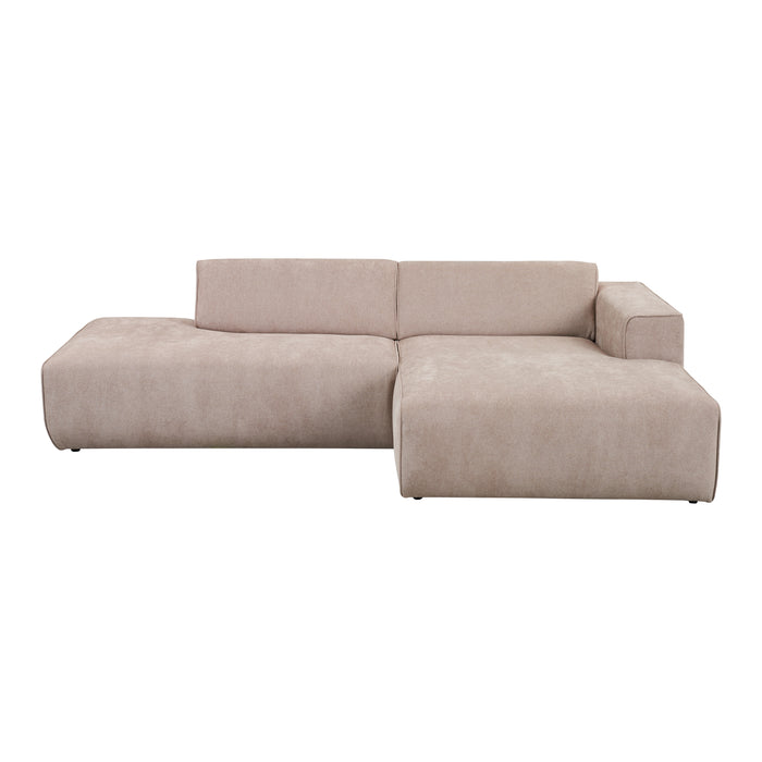 by fonQ Stretch Hoekbank met Chaise Longue Rechts - Beige
