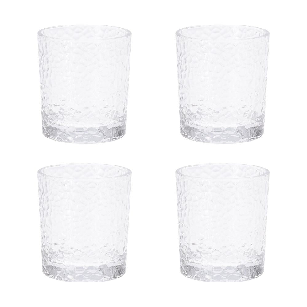 Orange85 Drinkglazen Geribbeld Relief Kristal 4 Stuks 230 ml