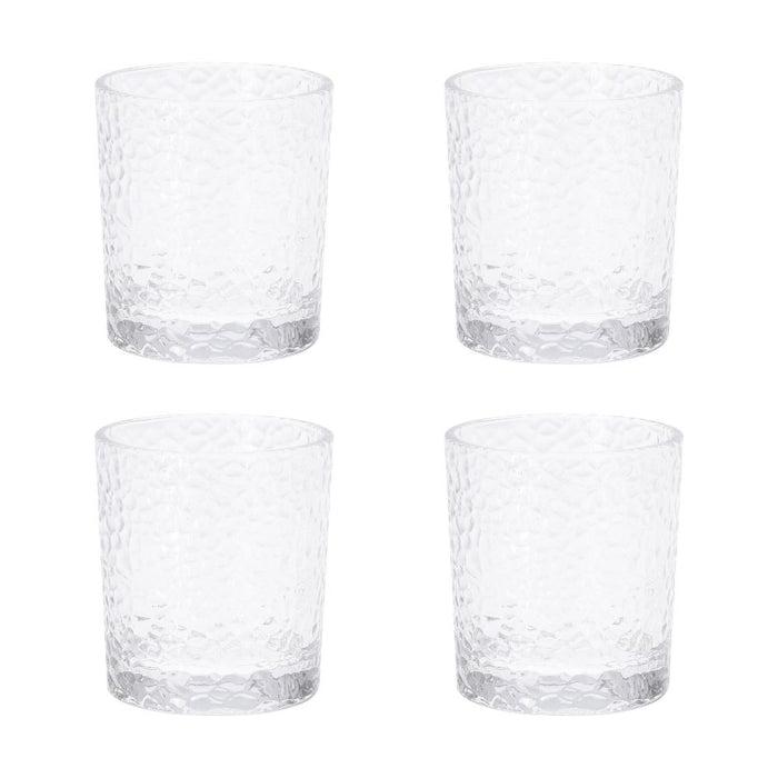 Orange85 Drinkglazen Geribbeld Relief Kristal 4 Stuks 230 ml