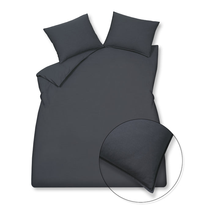 Vandyck Washed Cotton Dekbedovertrek 140 x 200/220 cm - Blue Ink