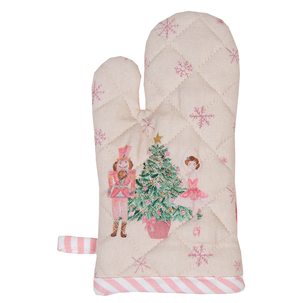 Clayre & Eef Ovenwant  18x30 cm Beige Roze Katoen Notenkraker